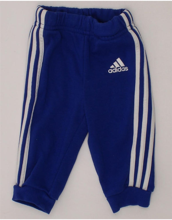ADIDAS Baby Boys Joggers Calças de treino 3-6 meses algodão azul
