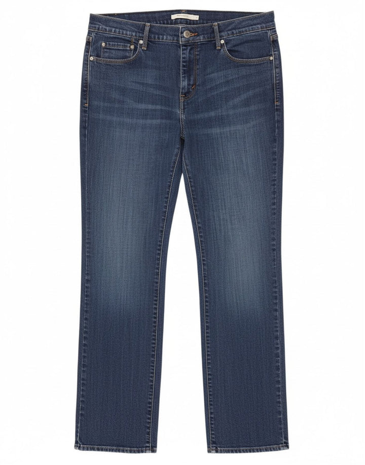 Calça jeans feminina Levi's 505 Straight W31 L32 azul algodão