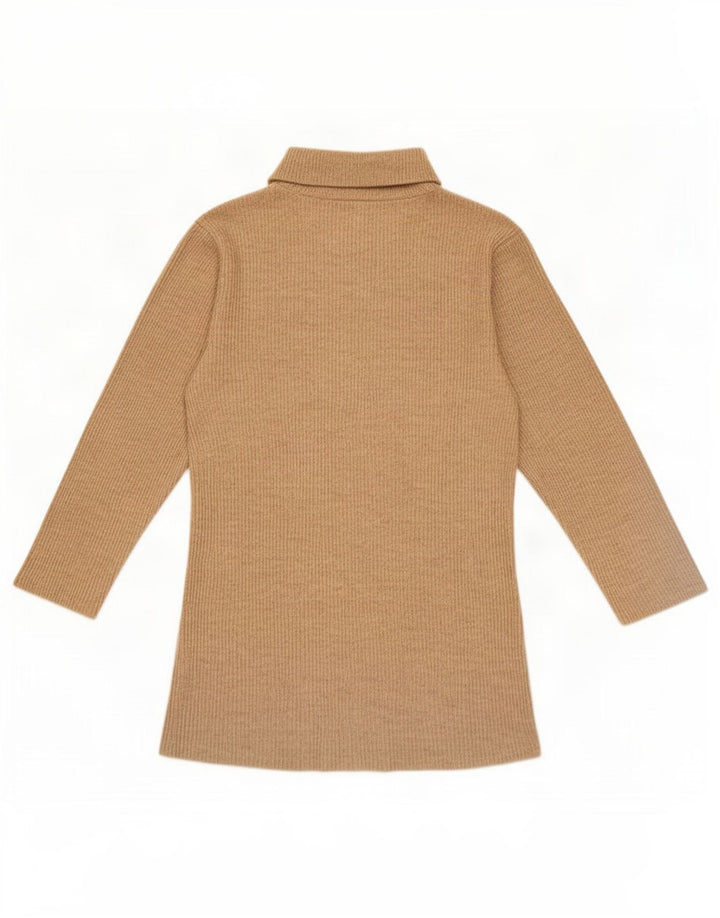 Top feminino Zara manga 3/4 UK 12 médio bege