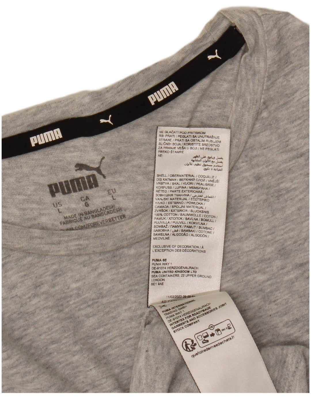 Camiseta feminina PUMA com estampa gráfica UK 16 grande algodão cinza