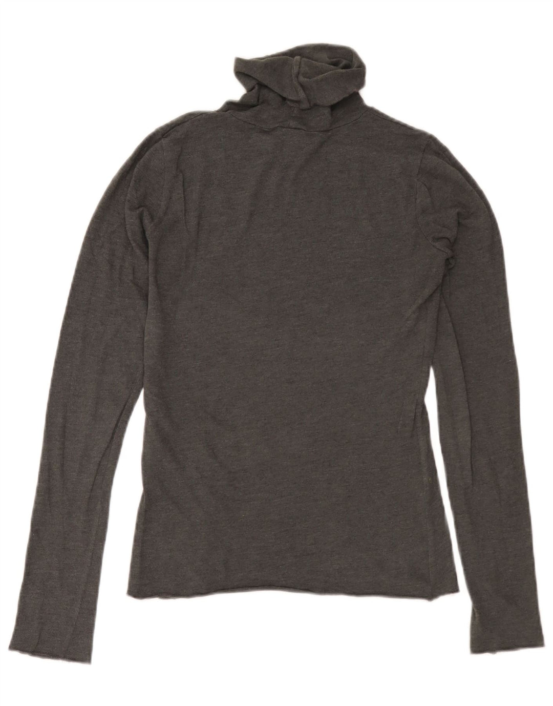 Zara Top feminino com gola redonda e manga comprida UK 12 cinza médio