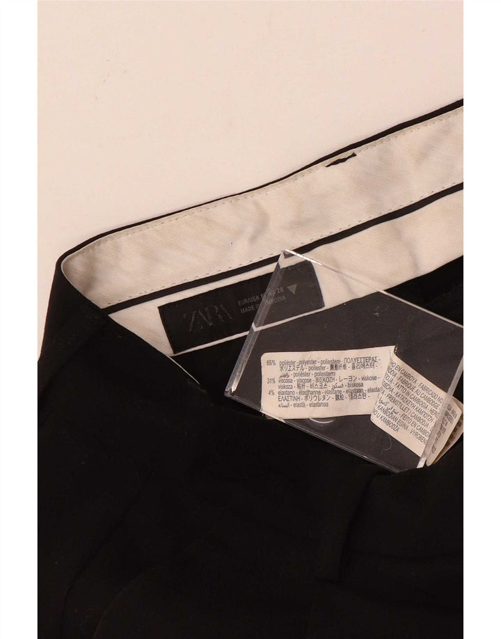 Zara Calça Chino Feminina Cintura Alta Pegged Médio W28 L31 Poliéster Preto