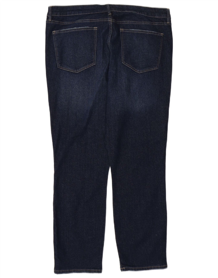 Jeans retos femininos de cintura alta TOMMY HILFIGER US 16 2XL W38 L28 azul marinho