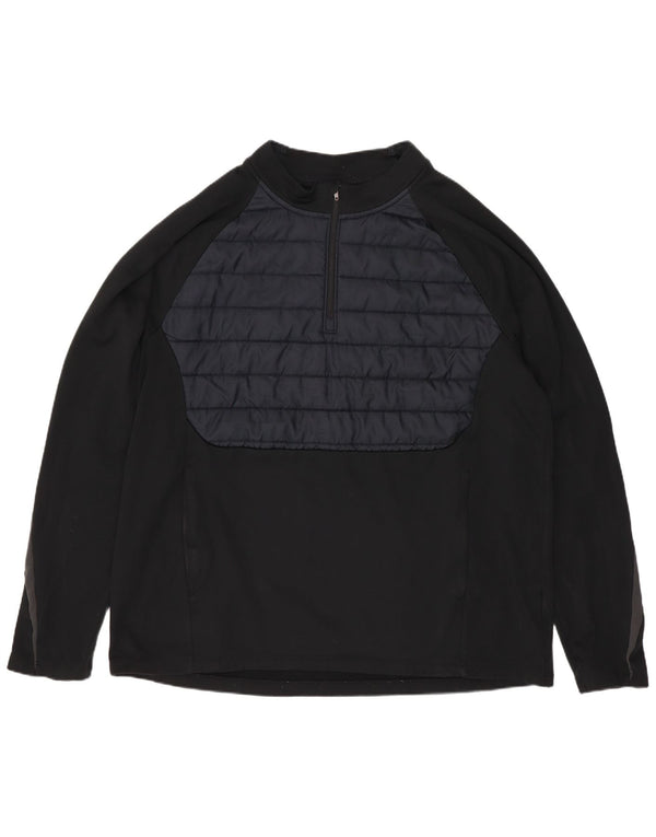Nike Mens Therma-Fit Zip Neck Pullover Treino Top XL Preto Esportes