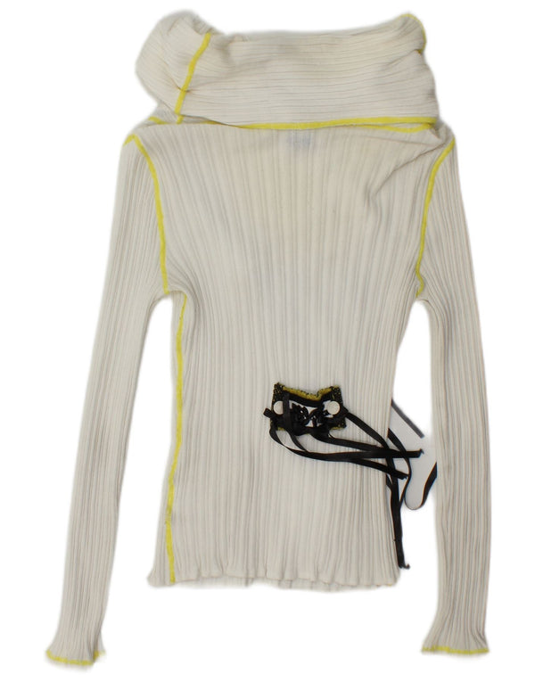 Suéter feminino TRICOAT CHIC com gola redonda IT 42 médio branco