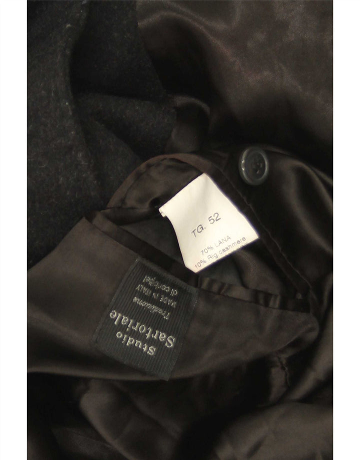 Sobretudo masculino vintage IT 52 XL lã preta