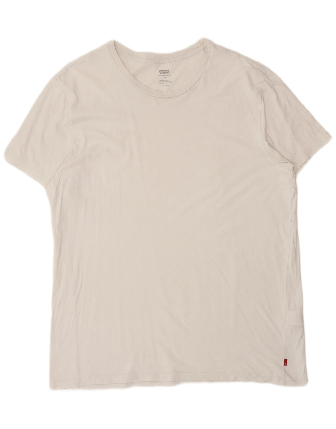 Camiseta masculina LEVI'S Slim Fit Top XL de algodão branco