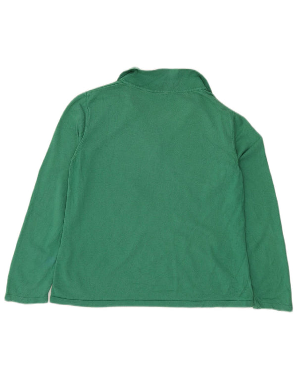 Suéter feminino Crew Clothing com gola polo e algodão verde médio Reino Unido 12