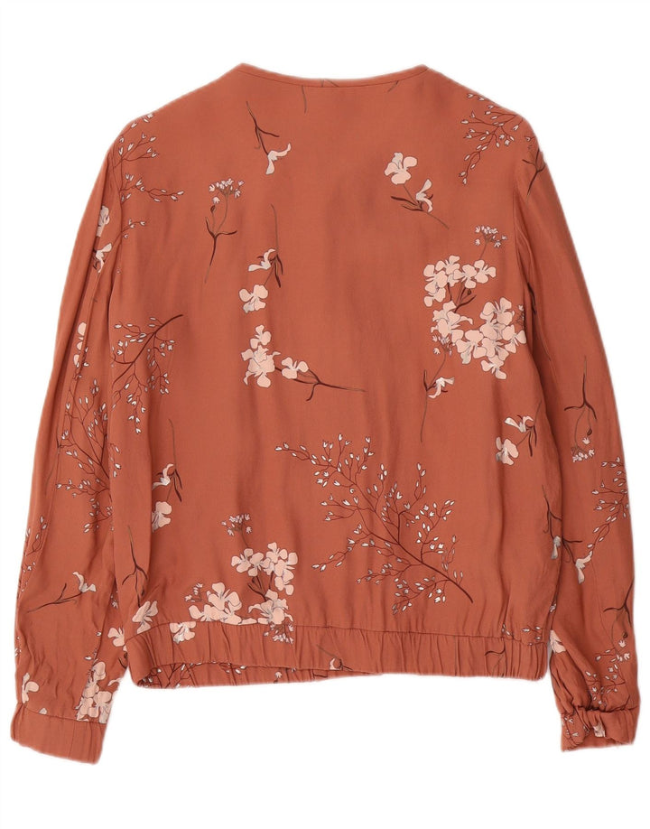 Jaqueta bomber feminina Massimo Dutti UK 12 viscose floral rosa médio