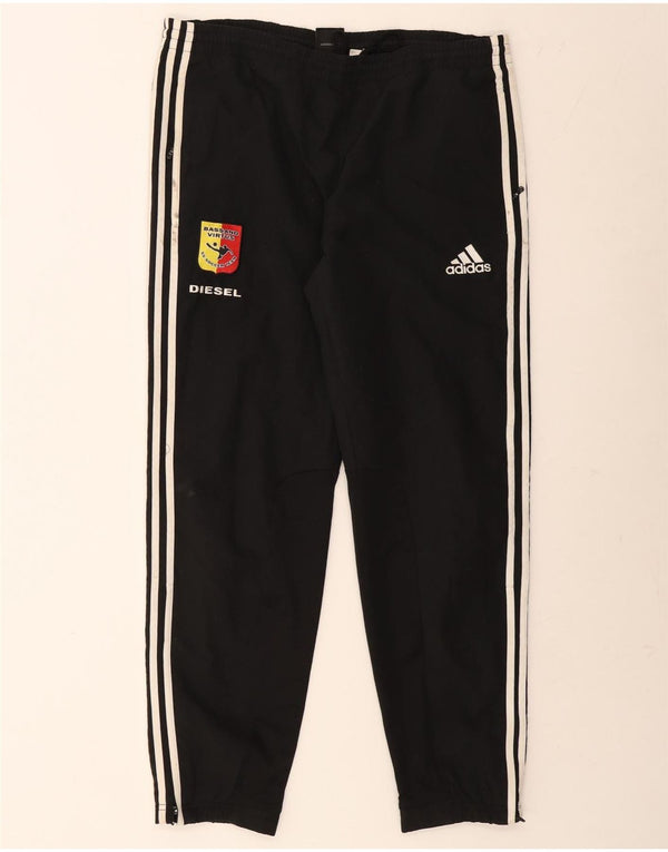 Calça de treino masculina Adidas Joggers UK 38/40 poliéster preto médio