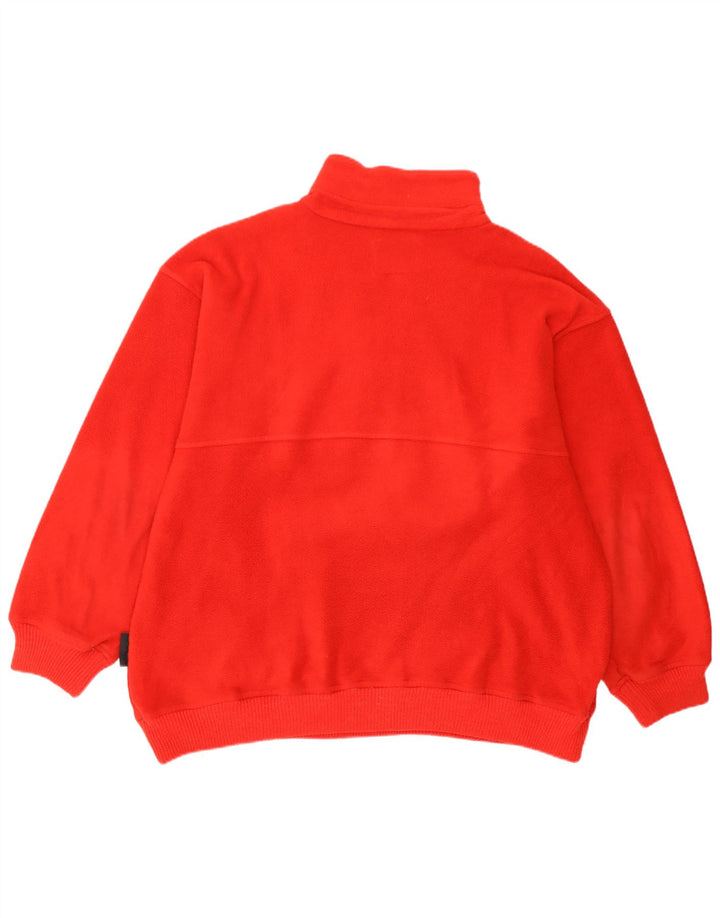 Silvy Mens Zip Neck Fleece Jumper Grande Red Fair Isle Poliéster