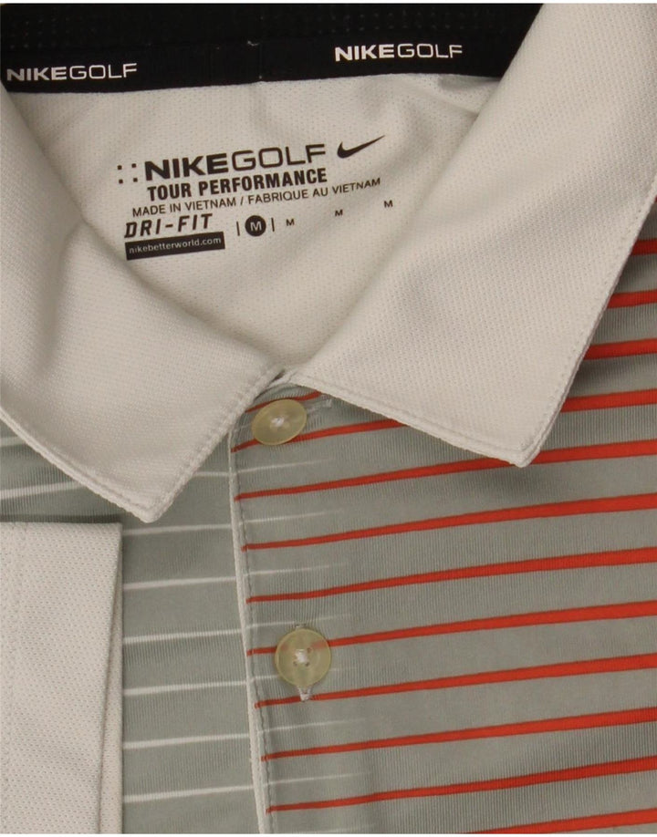 Camisa polo masculina Nike Dri Fit listrada cinza médio