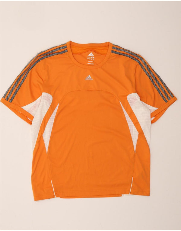 ADIDAS Mens Climacool T-Shirt Top Grande Laranja Colourblock Poliéster
