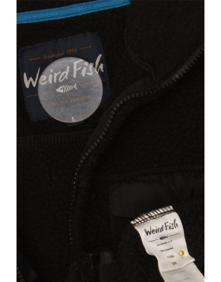 Jaqueta de lã masculina WEIRD FISH UK 40 poliéster preto grande