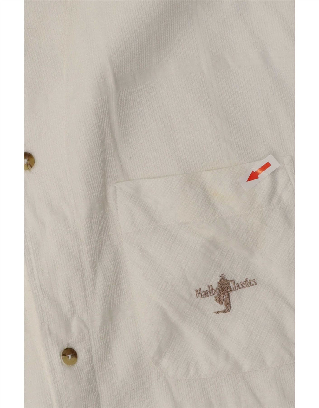 Camisa masculina de manga curta Marlboro Classics grande algodão branco