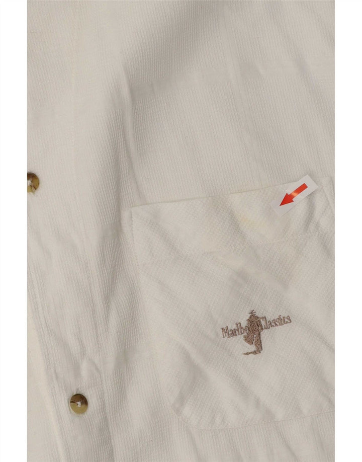 Camisa masculina de manga curta Marlboro Classics grande algodão branco