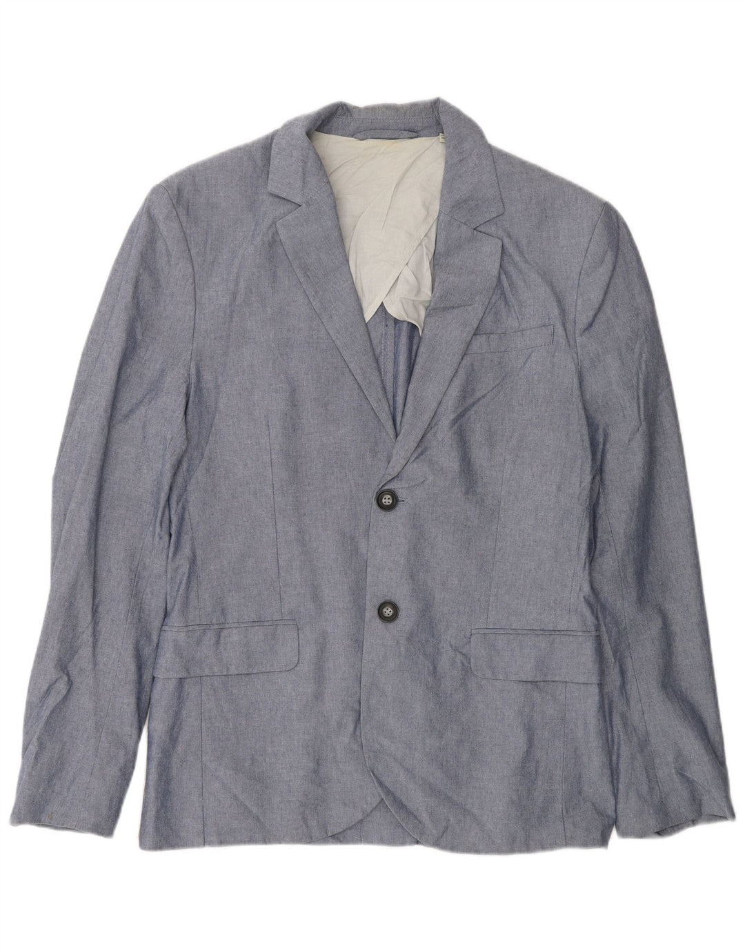 Jaqueta blazer masculina de 2 botões Jack Wills Reino Unido 38 algodão azul médio