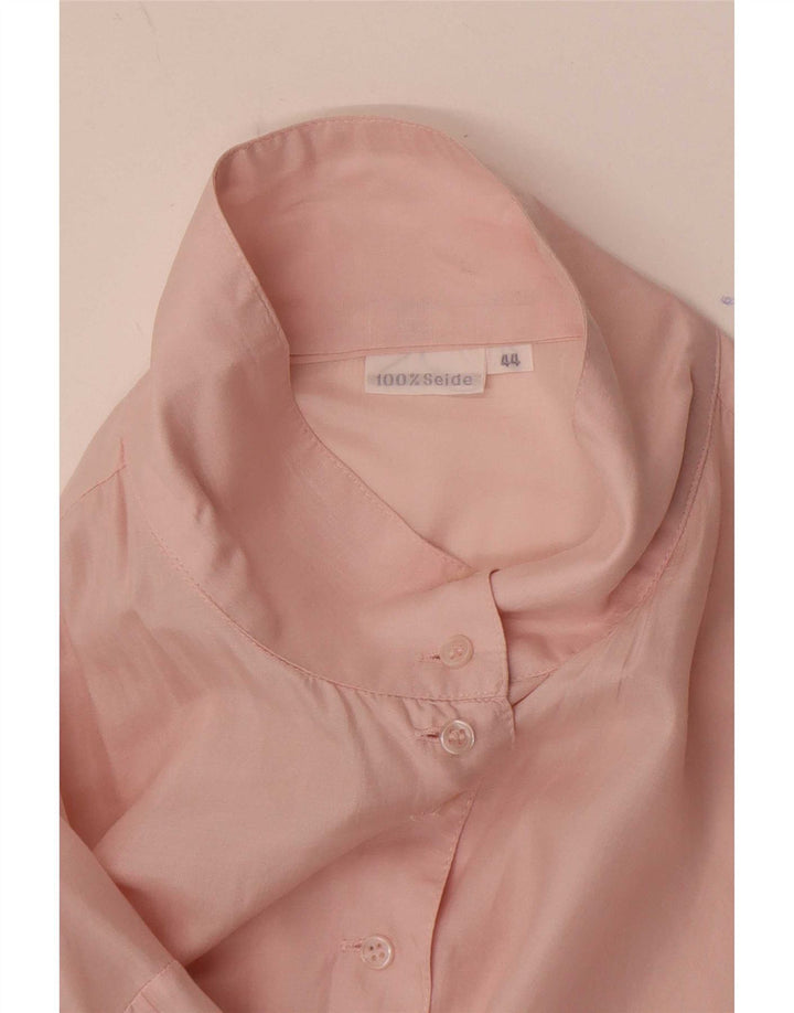 Blusa feminina vintage oversized IT 44 médio rosa seda