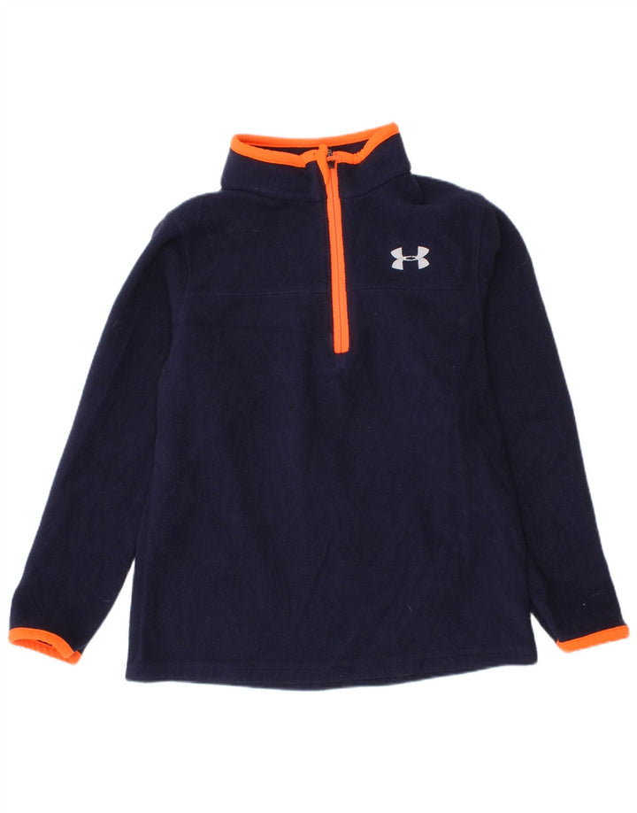 Suéter de lã Under Armour Boys Zip Neck 4-5 anos azul marinho poliéster