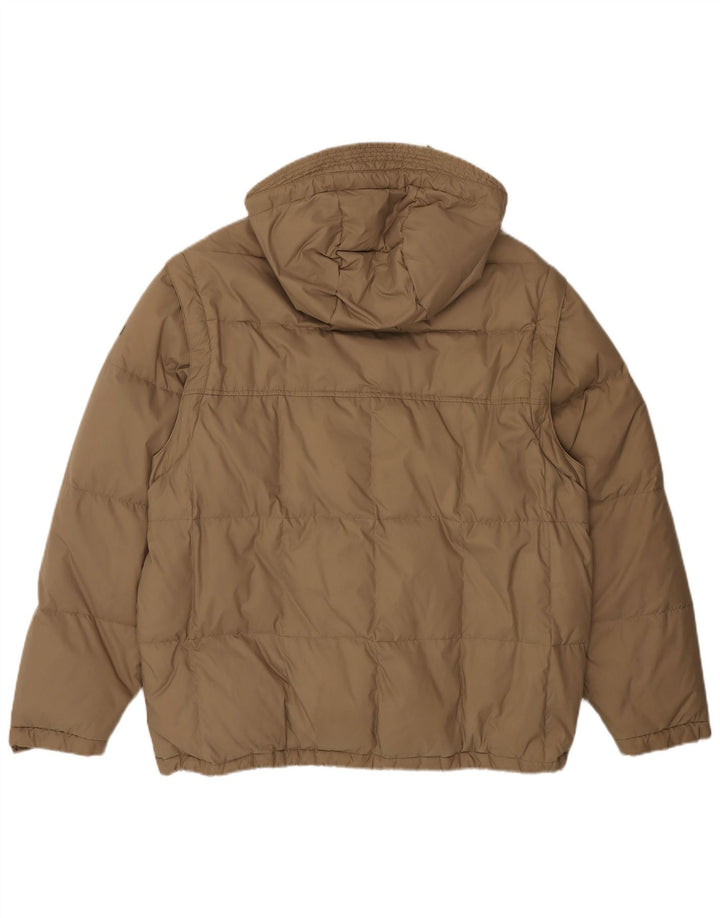 INVICTA Mens Hooded Padded Jacket UK 38 Medium Beige Polyamide