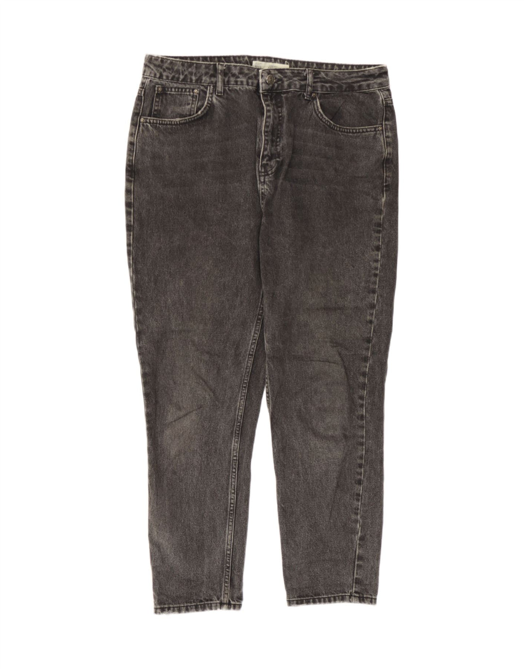 Calça jeans feminina Topshop Mom Tapered W34 L26 cinza