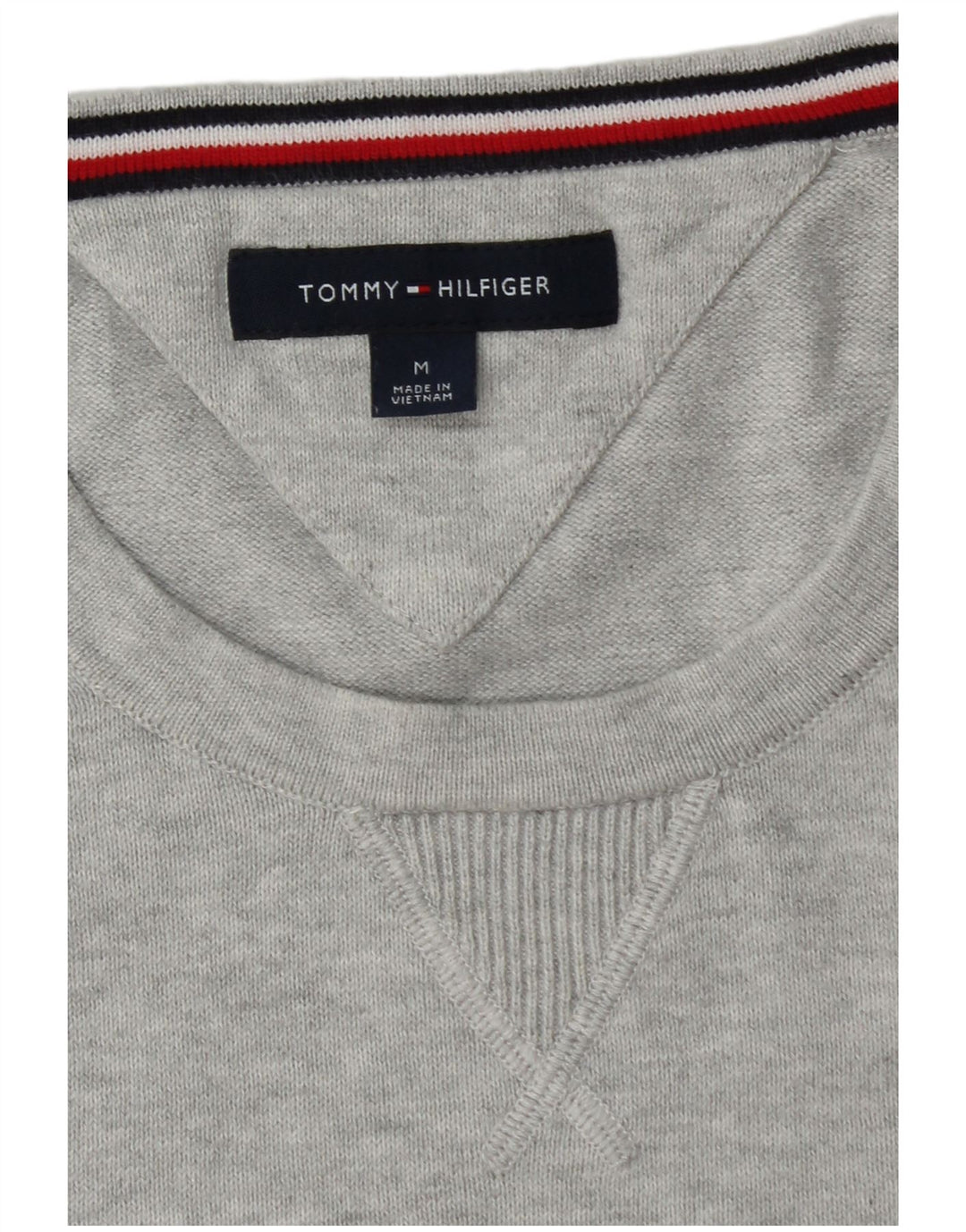 Suéter masculino TOMMY HILFIGER com gola redonda cinza médio
