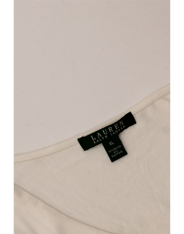 Blusa feminina sem mangas RALPH LAUREN Reino Unido 18 XL branco rayon