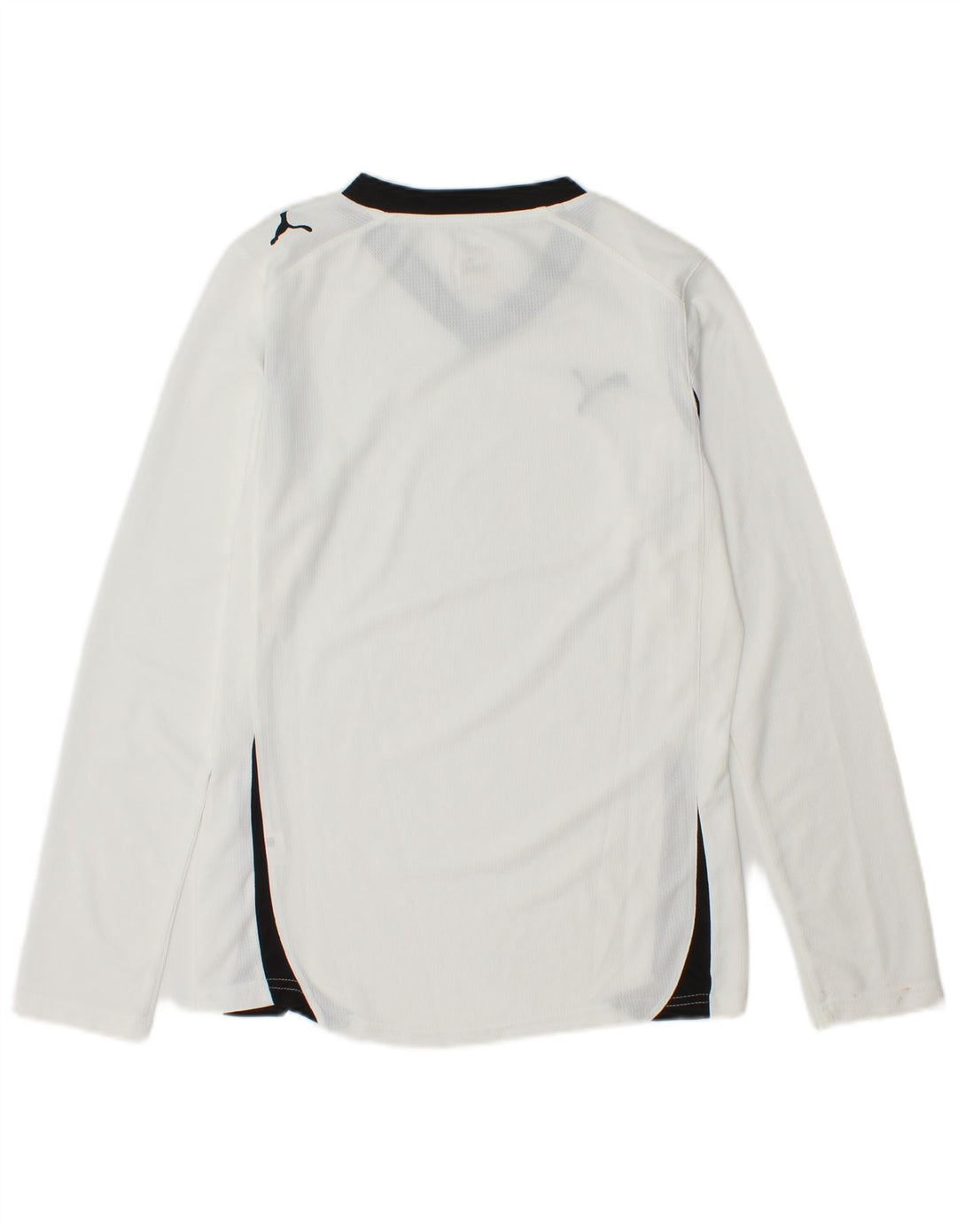 Top feminino PUMA de manga comprida UK 10 pequeno bloco colorido branco