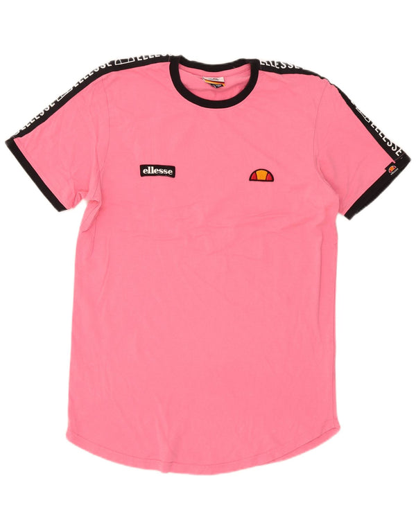 Ellesse Camiseta masculina gráfica Top médio rosa colorblock