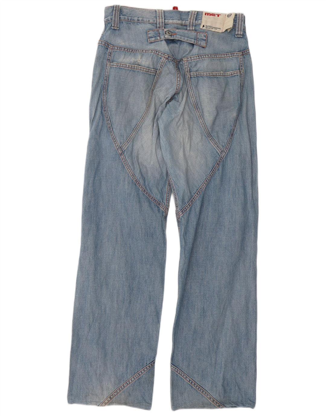 Jeans soltos masculinos MET W32 L34 algodão azul