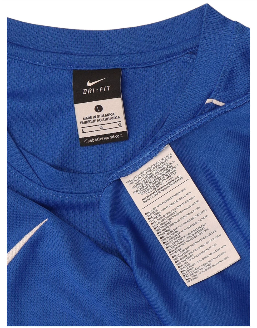 Camiseta Nike Masculina Dri Fit Top Grande Azul Poliéster