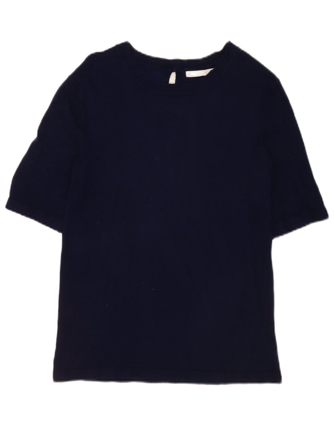 Camiseta feminina Zara UK 14 grande azul marinho
