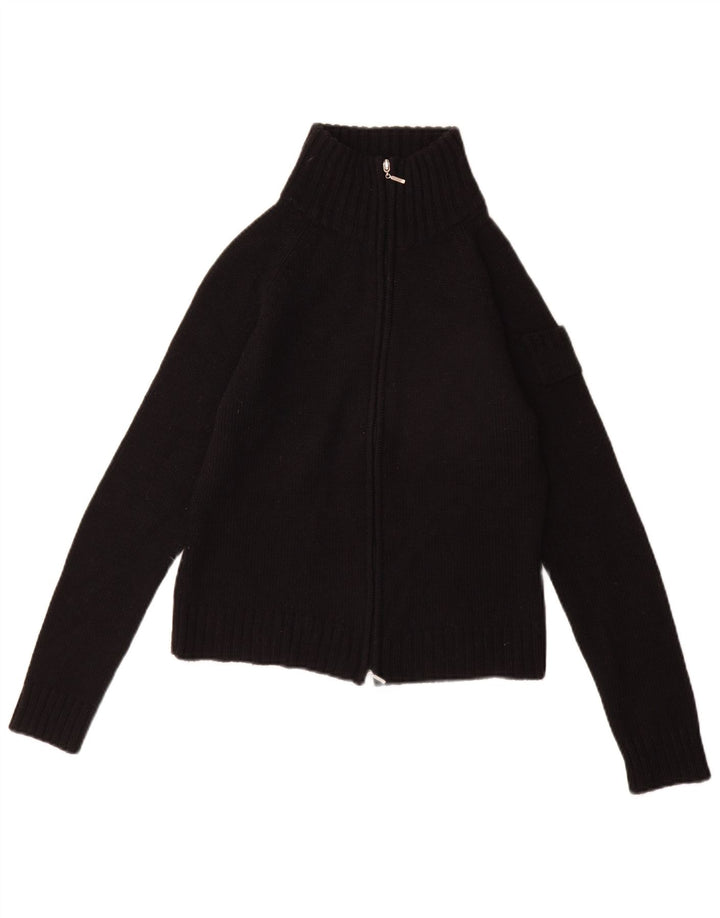 Suéter cardigã feminino Zara UK 12 acrílico preto médio