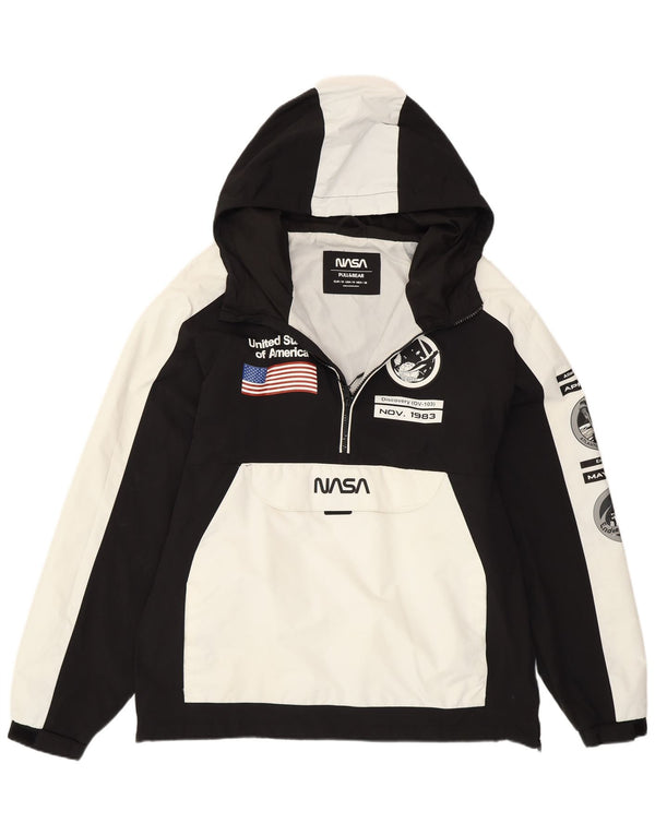 Jaqueta Pull & Bear Mens Nasa Graphic Anorak UK 38 Medium White Colourblock