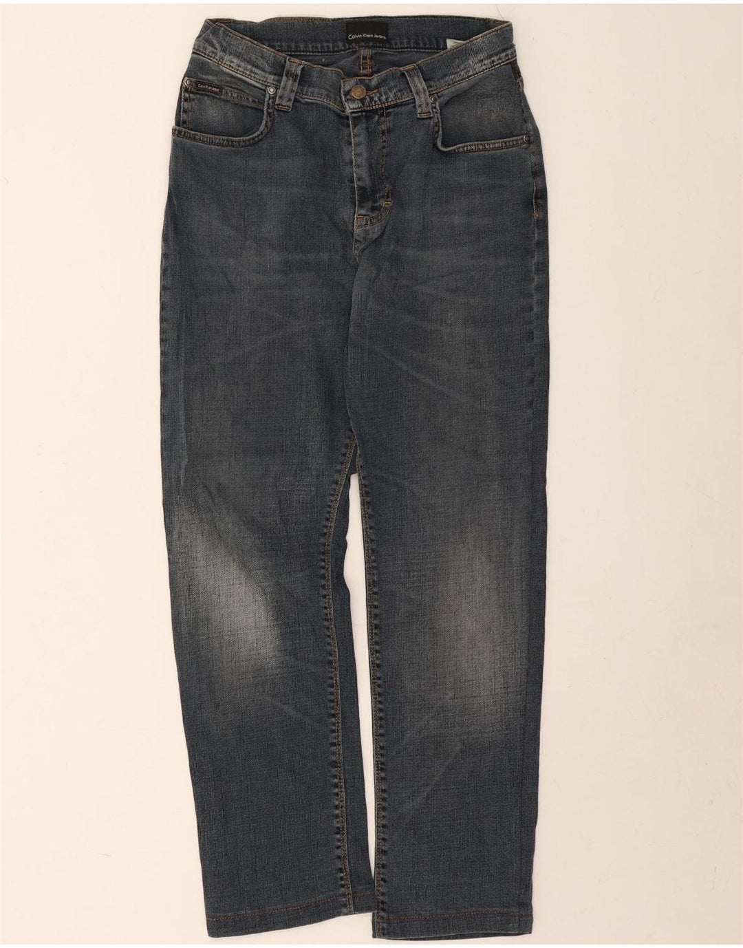 Calça jeans reta masculina Calvin Klein W33 L28 algodão azul