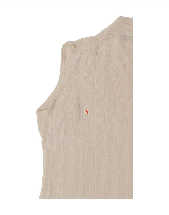 ST. BERNARD Womens Vest Tank Top UK 18/20 XL Off White Cotton Vintage St. Bernard and Second-Hand St. Bernard from Messina Hembry 