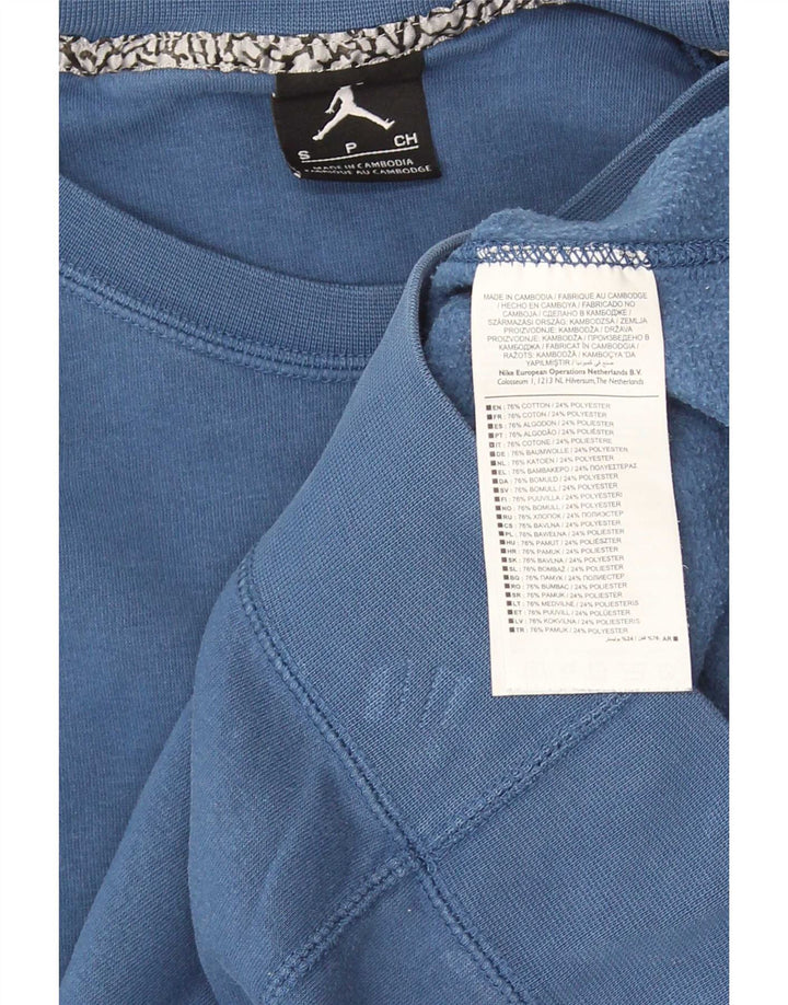 Moletom gráfico masculino Nike Jumper pequeno azul algodão