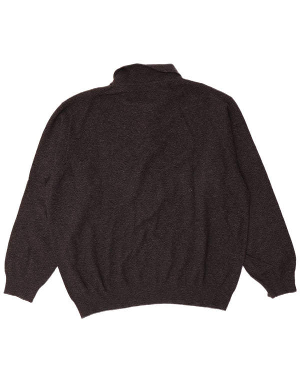 Suéter masculino Benetton com gola polo XL cinza lã nova