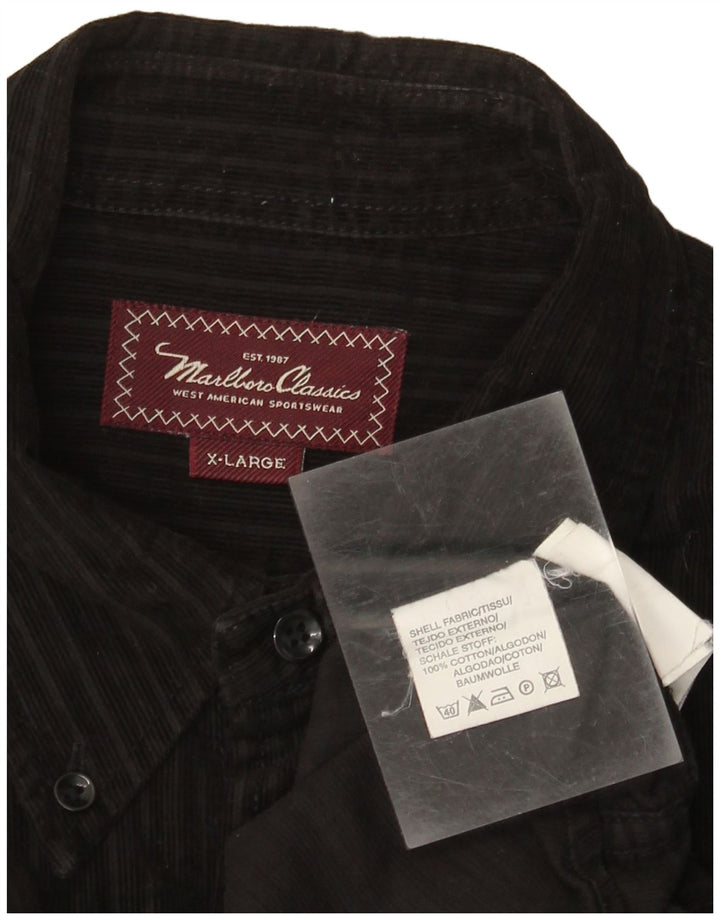 Camisa masculina de veludo Marlboro Classics XL preto algodão