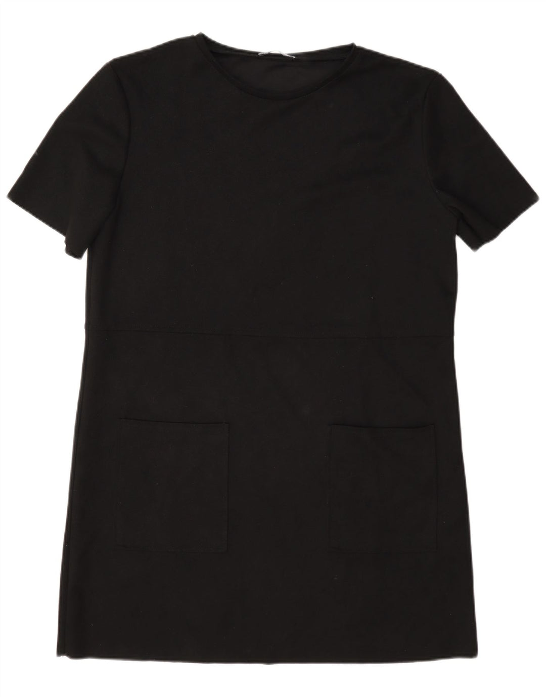 Vestido camiseta feminino Zara Reino Unido 16 grande poliéster preto