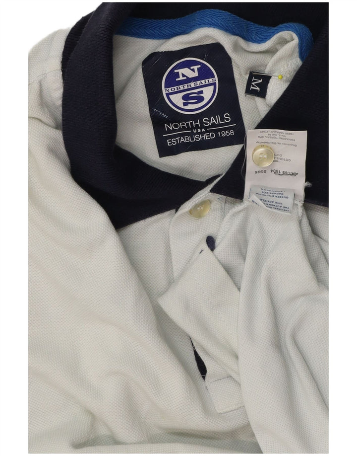 Camisa polo masculina de rugby North Sails médio algodão branco