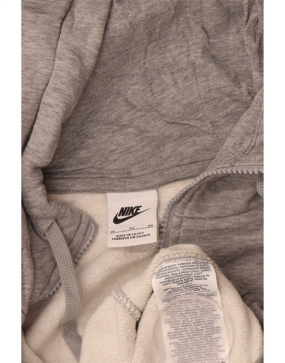 Suéter masculino NIKE com capuz e zíper XL cinza algodão