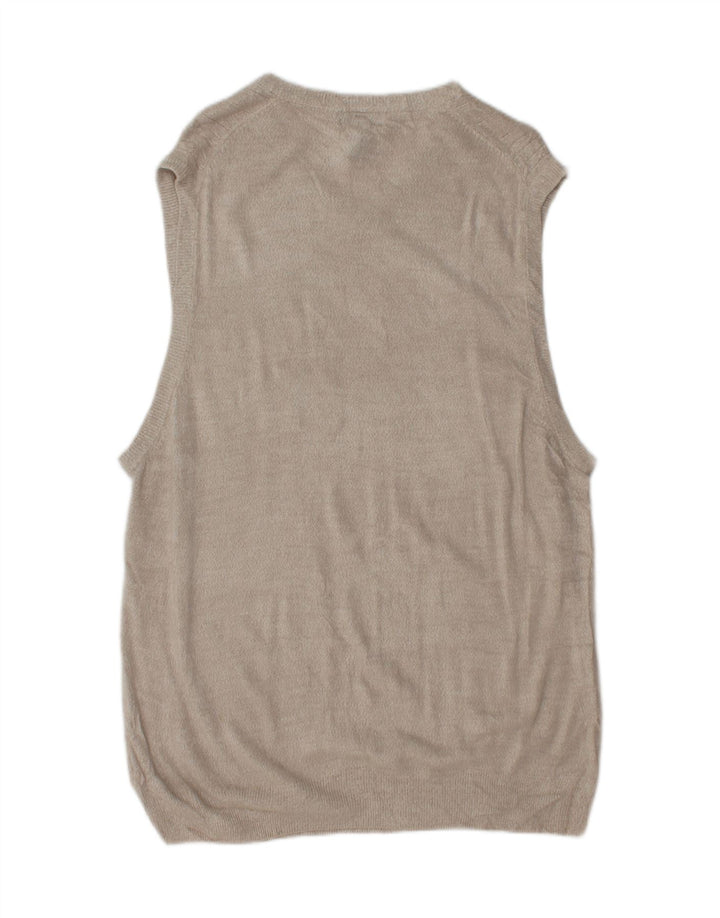 DOCKERS Mens Big & Tall Vest Tank Top XL Beige Acrylic Vintage Dockers and Second-Hand Dockers from Messina Hembry 