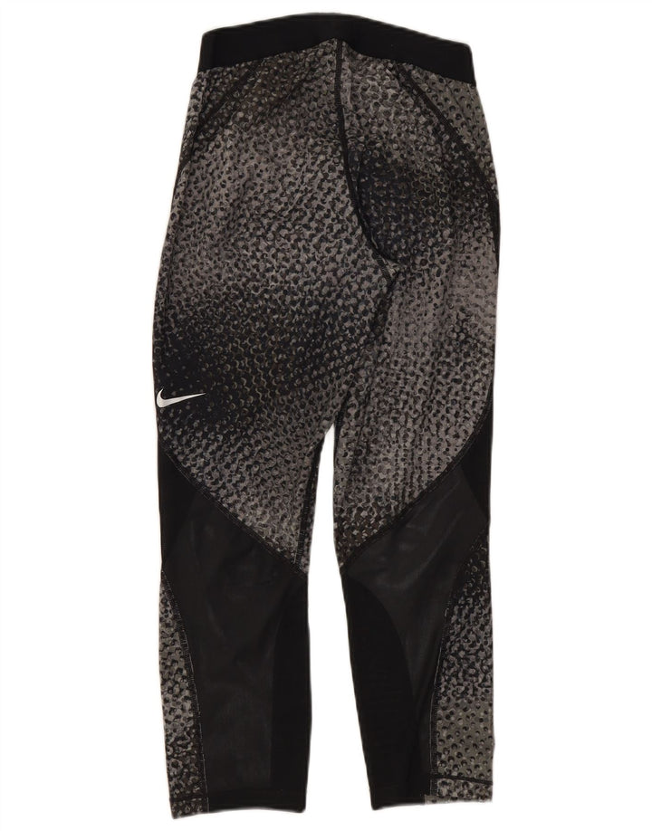 Nike Womens Capri Leggings UK 12 Medium Grey Colourblock