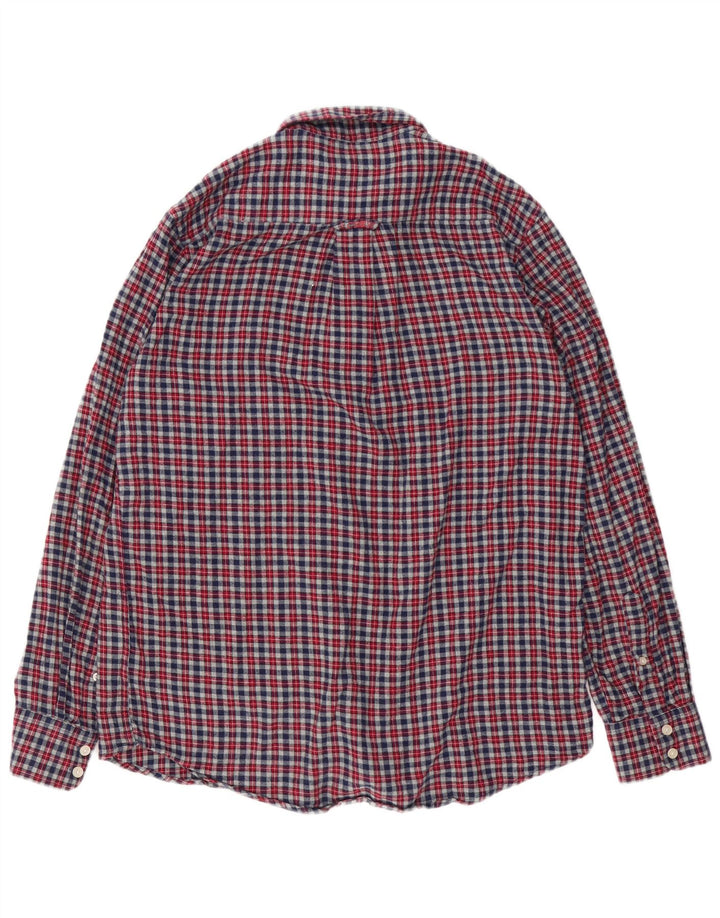 Camisa masculina de flanela de ajuste clássico da Crew Clothing algodão xadrez cinza médio