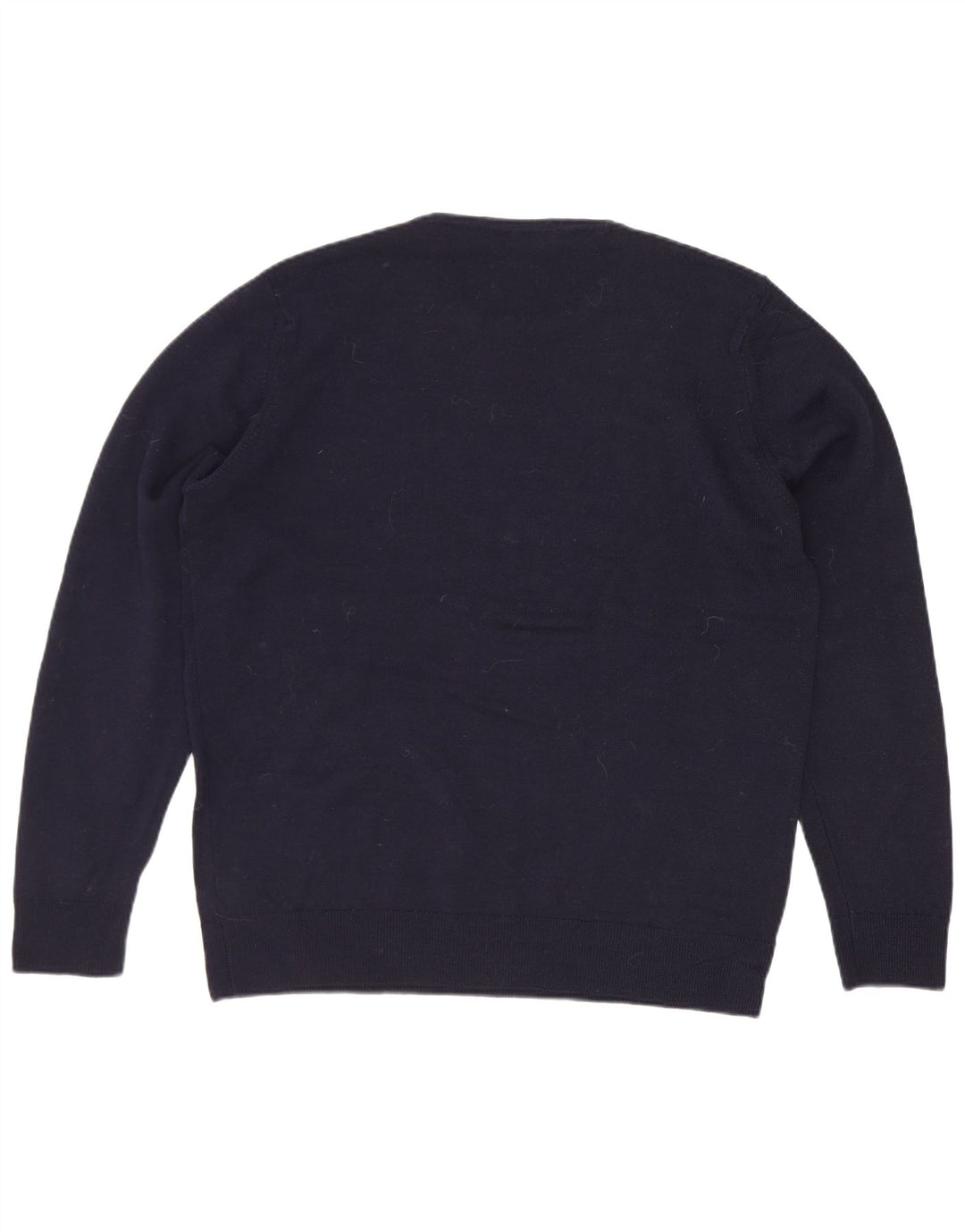 Suéter feminino Marks & Spencer com gola redonda Reino Unido 12 lã azul marinho médio