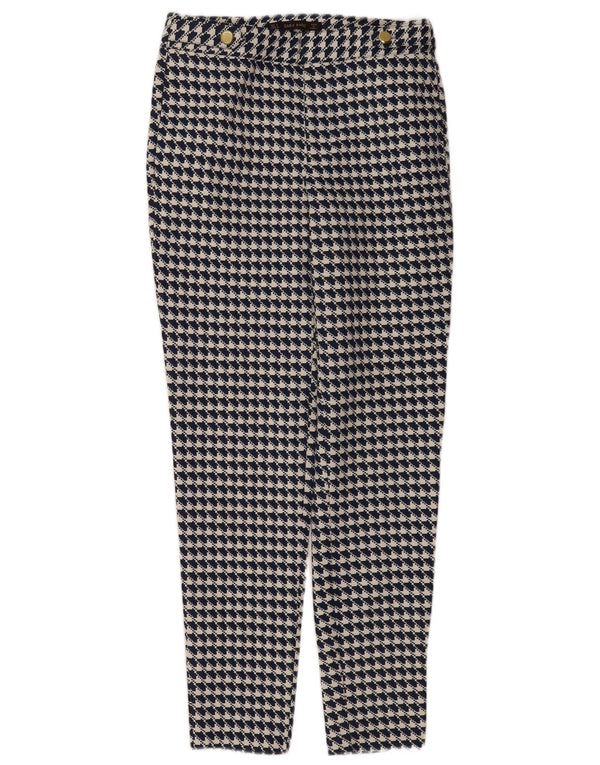 Zara Calça Chino Feminina Slim Pequena W26 L30 Azul Marinho Geométrica