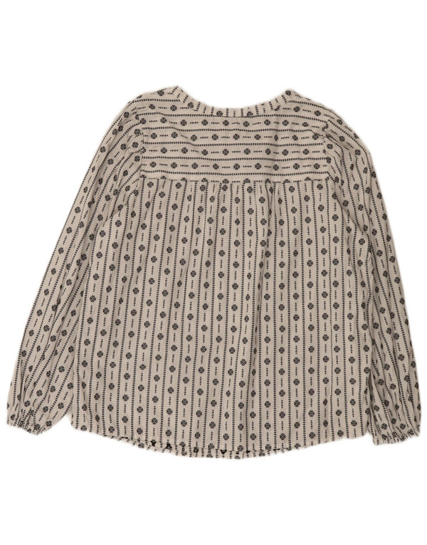 Blusa feminina Marks & Spencer UK 16 grande algodão geométrico branco