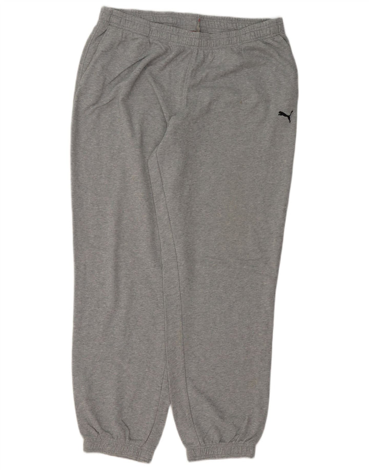Calça de treino masculina Puma Joggers 2XL algodão manchado cinza