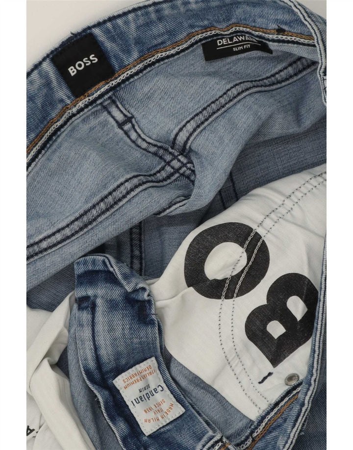 Hugo Boss Masculino Delaware Slim Jeans W36 L32 Azul